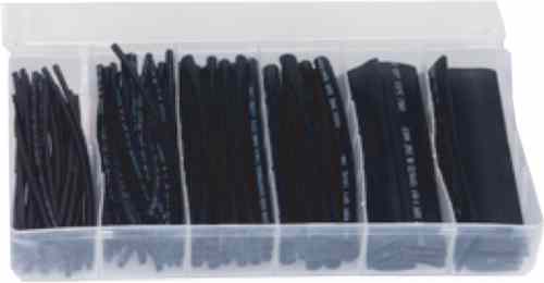 Κασετίνα με 120 θερμοσυστελλόμενα καλωδίων σε διάφορα πάχη μαύρα